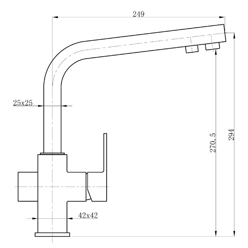 3 way kitchen tap Fenix ​​1044.