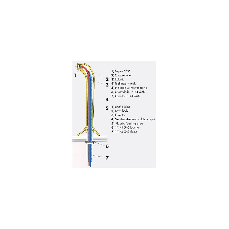 Colonna spillatore lucida cromata o...