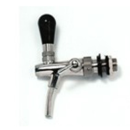 Chromed brass tap for beer tap with compensator 302.002