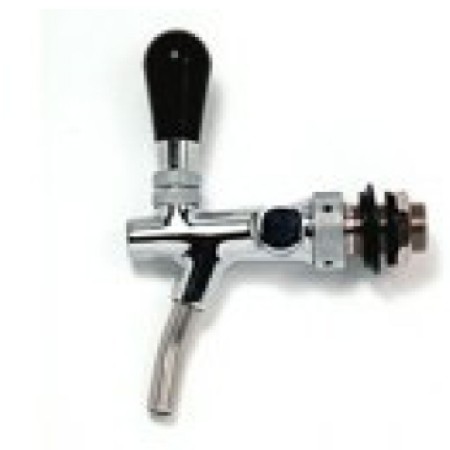 Chromed brass tap for beer dispenser without compensator 301.004BI