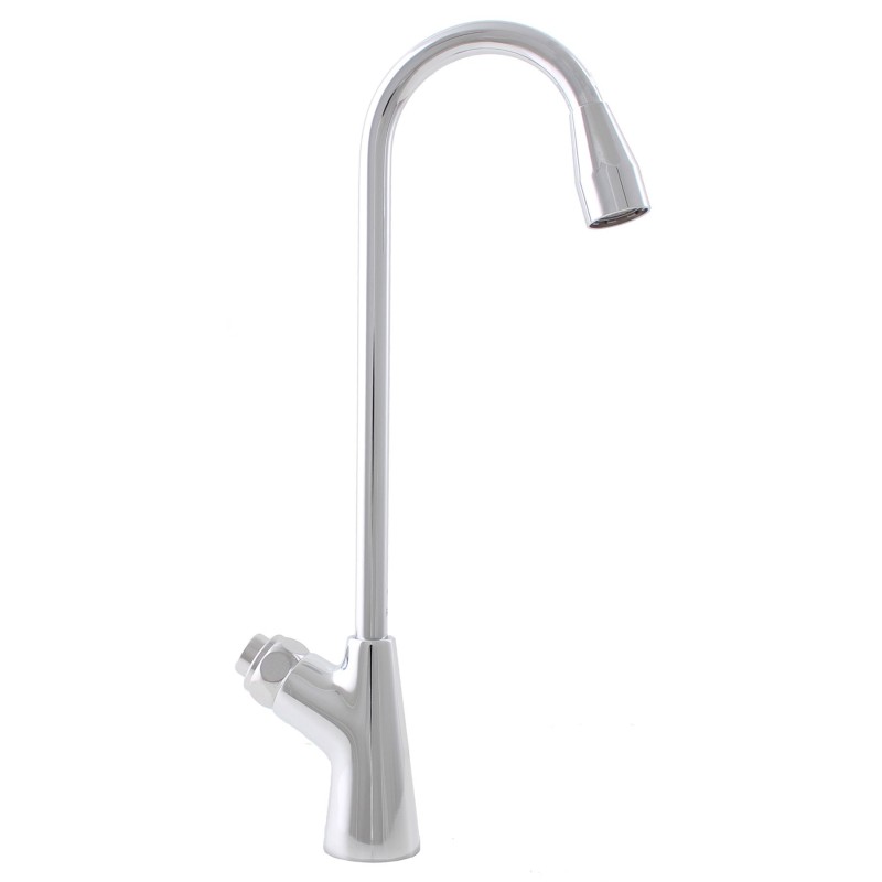 Domestic tap with push button