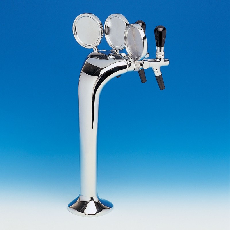 Polished chrome or golden tap column with 3 outlets 503