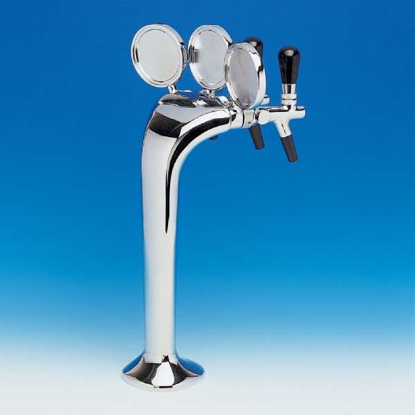 Polished chrome or golden tap column with 3 outlets 503