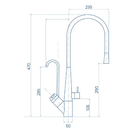 5 way kitchen tap Ginevra 1750M 2