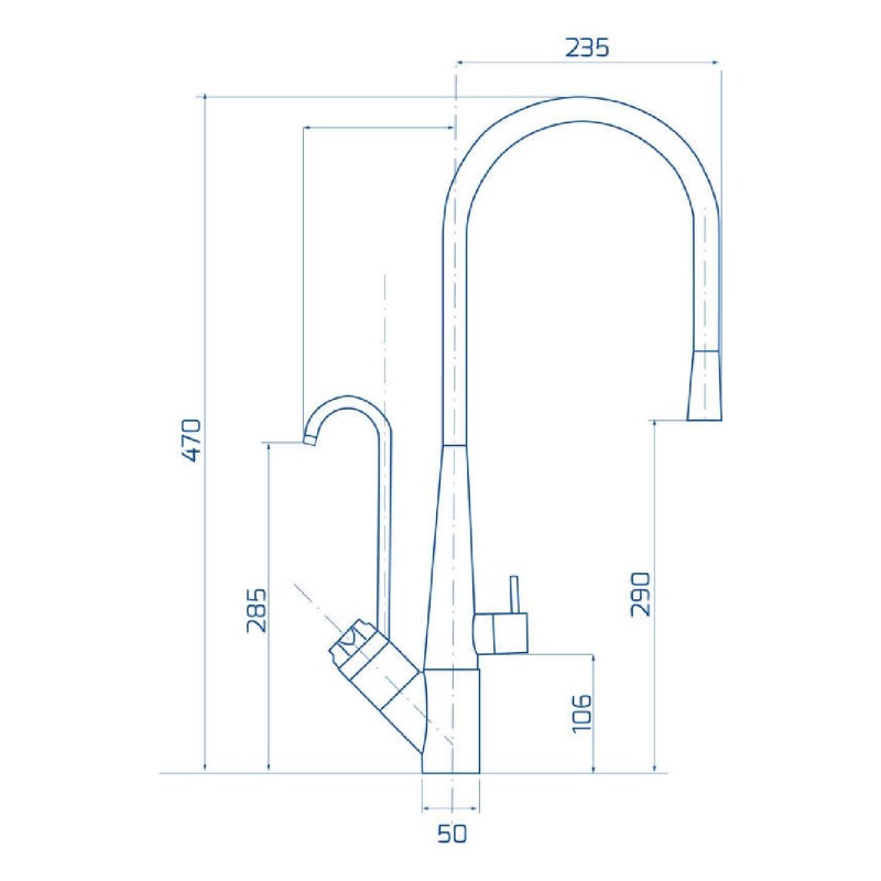 Rubinetto da cucina 5 vie Ginevra 1750