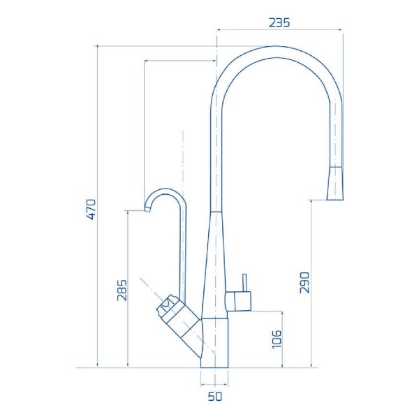 5 way kitchen tap Ginevra 1750M