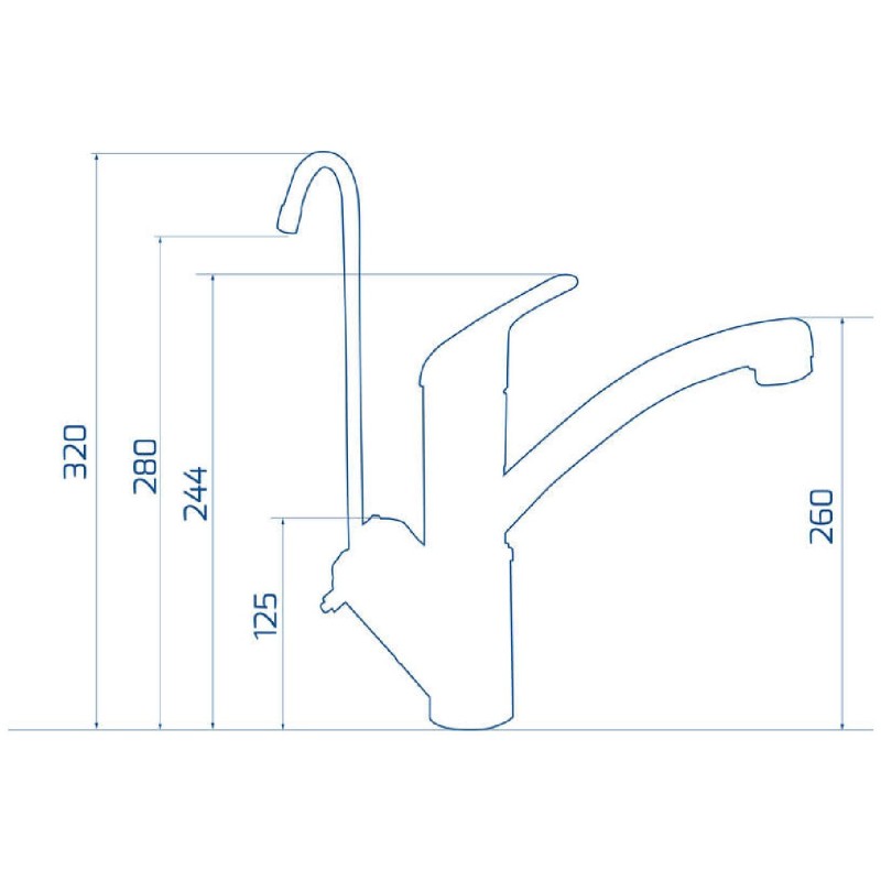 5-way kitchen tap Colibrì 1050ES