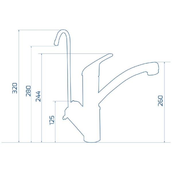 5-way kitchen tap Colibrì 1050ES