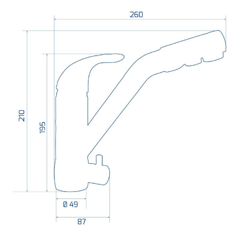 3 way kitchen tap Fluo 1040