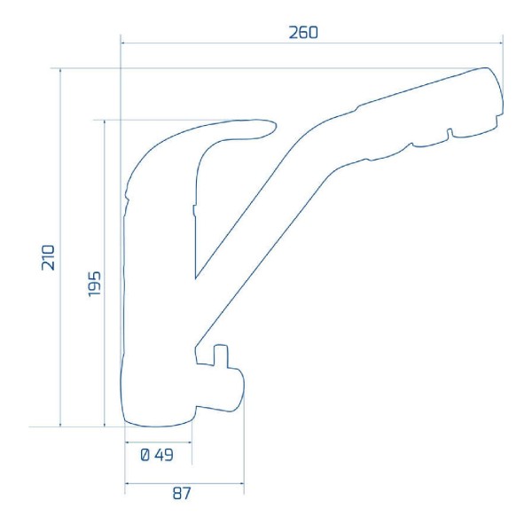 3 way kitchen tap Fluo 1040